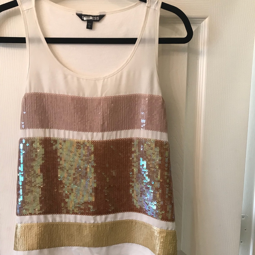 Express Sequin fancy sleeveless Top